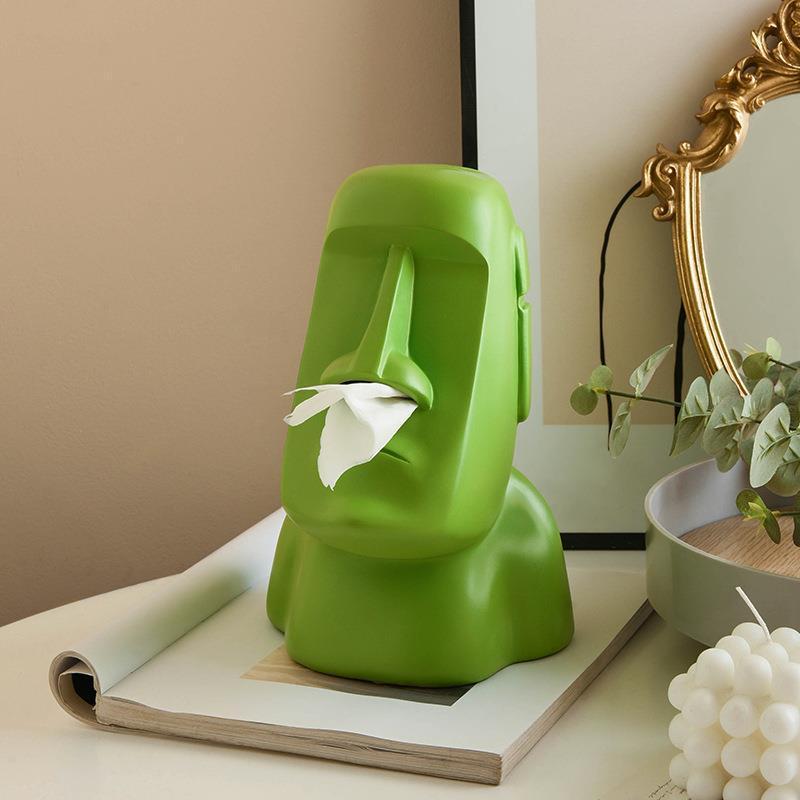 Moai Head Tissue Box