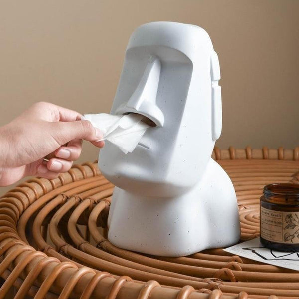 Moai Head Tissue Box