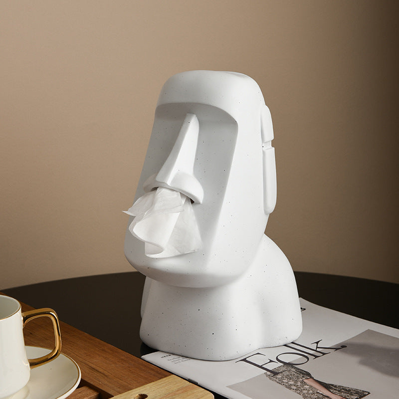 Moai Head Tissue Box