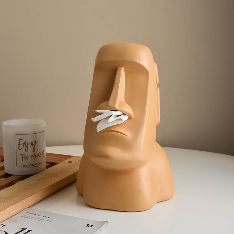 Moai Head Tissue Box